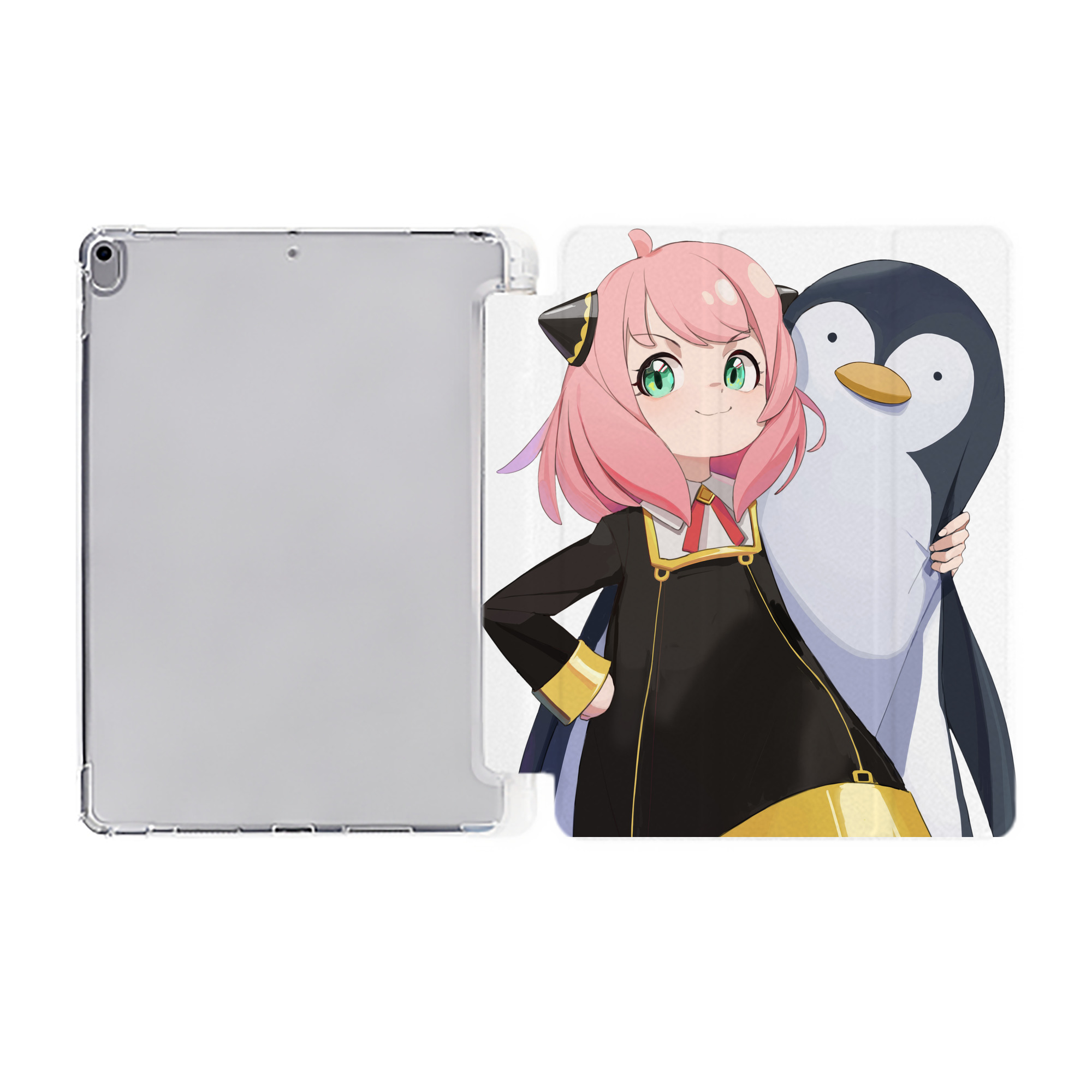 （画像用） SPY×FAMILY间谍家家酒 IPad ケース ペン収納付き 三つ折りスタンド PUレザー×シリコン 対応機種9.5/10.5/10.9インチ